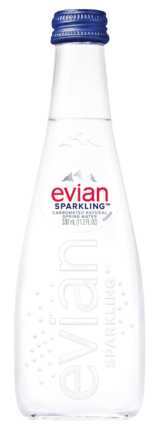 Eau pétillante 750 ml - Bouteille d'eau en Verre - Evian