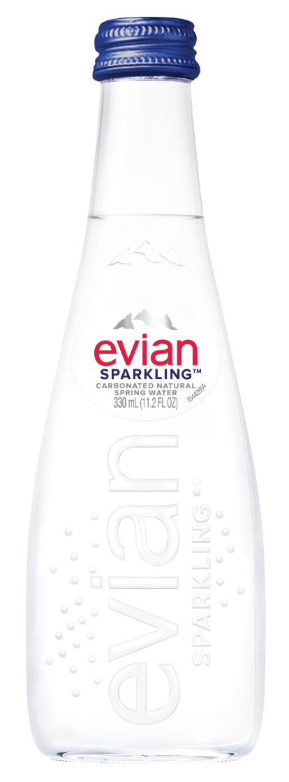 EVIAN SPARKLING WATER GLASS 750ML