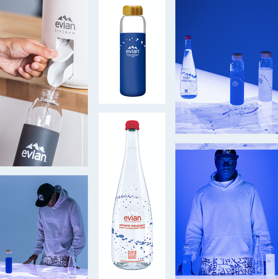evian Launches Reusable Water Bottle Collaboration with Virgil