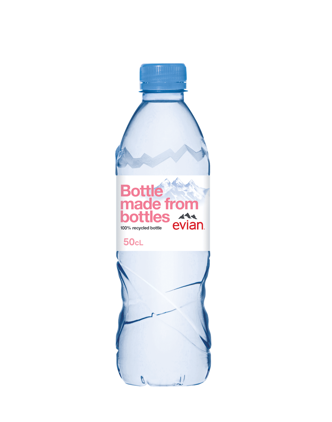 Evian releases label-free bottle made from recycled plastic