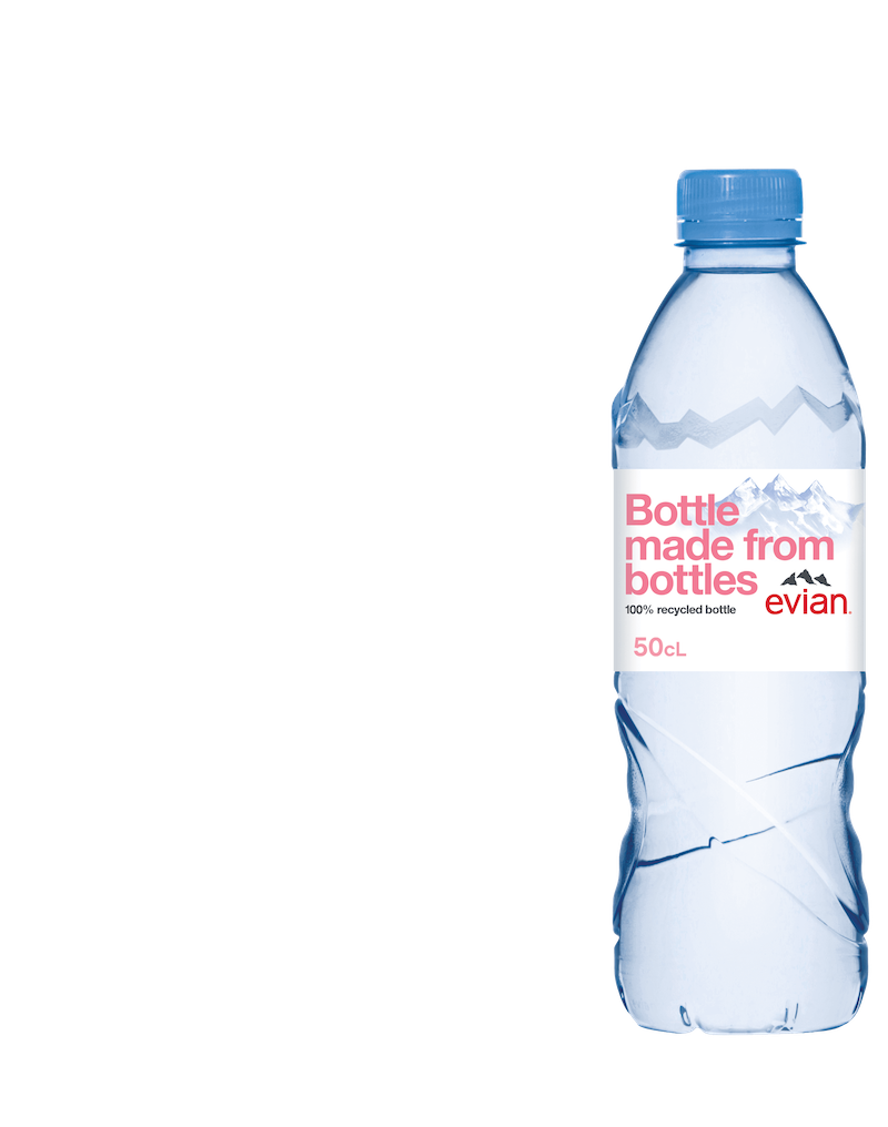 Evian releases label-free bottle made from recycled plastic