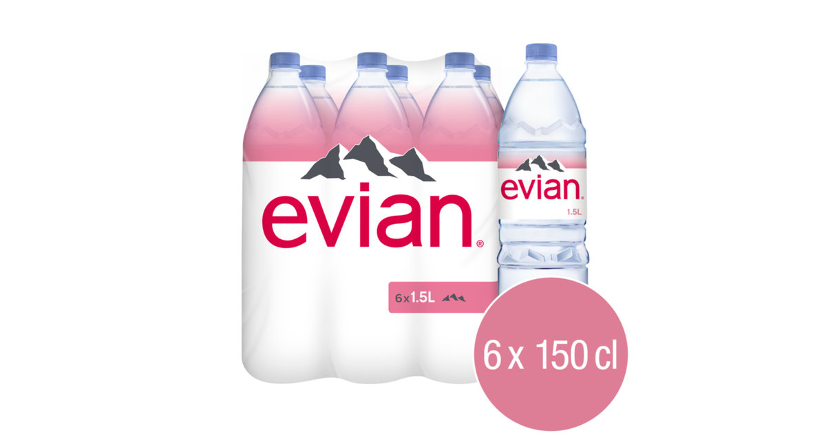 natürliches Mineralwasser evian Sixpack