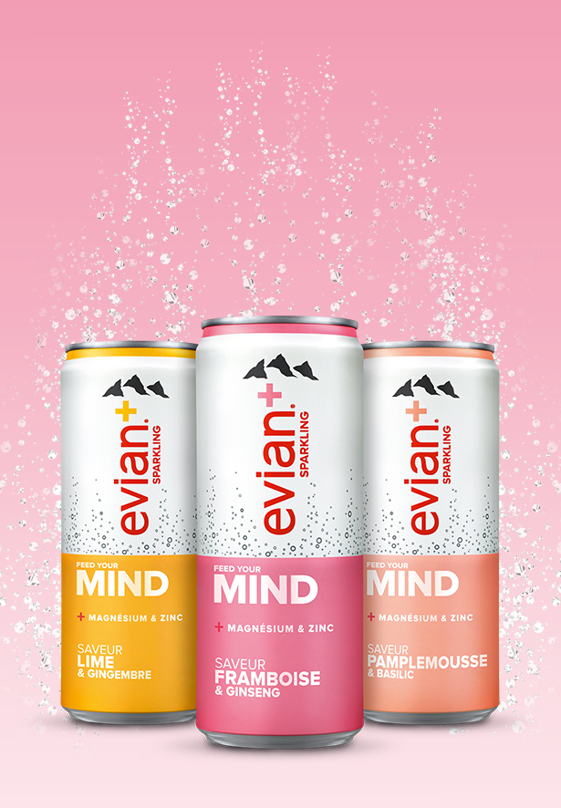 evian-plus Produkte Limette & Ingwer, Himbeer & Ginseng, Grapefruit & Basilikum evian-plus Produkte Limette & Ingwer, Himbeer & Ginseng, Grapefruit & Basilikum