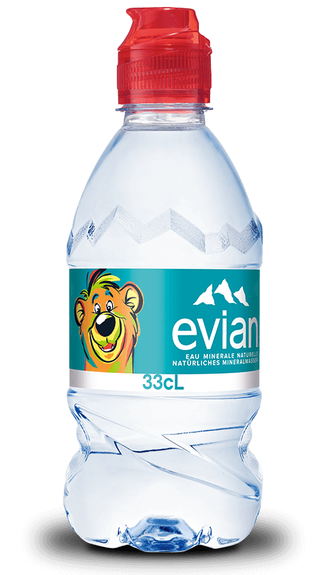 evian Balu Disney Wasserflasche für Kinder mit verspielteren Look und klassischen Tierfiguren 33cl