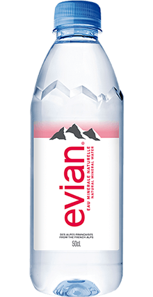 Unsere Wasserflasche Prestige natürliches Mineralwasser evian 500ml