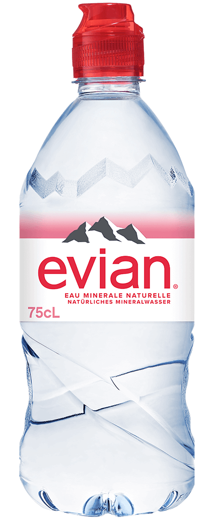 Unsere Wasserflasche Everyday evian natürliches Mineralwasser 75cl mit Sportverschluss