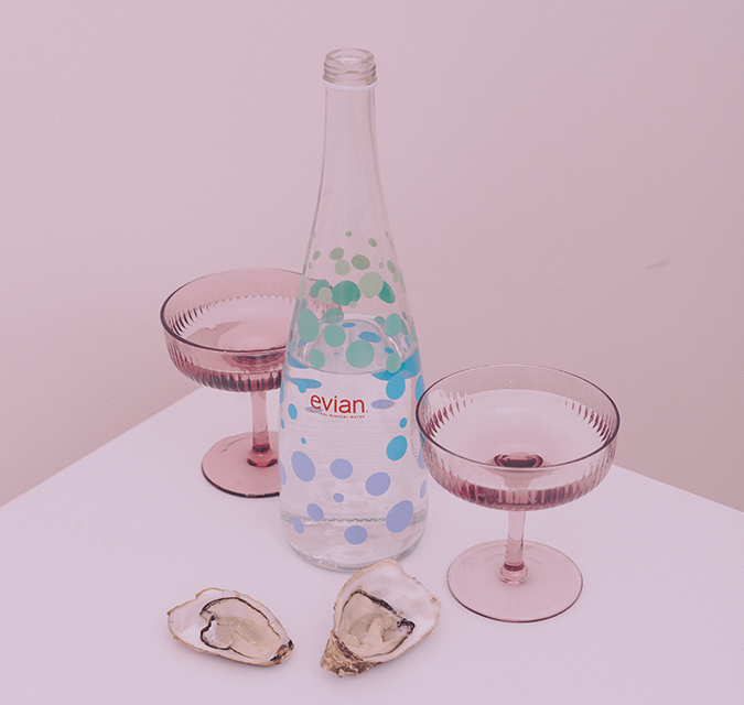 evian Flaschendesign der Glasflasche - Glasflaschensortiment 