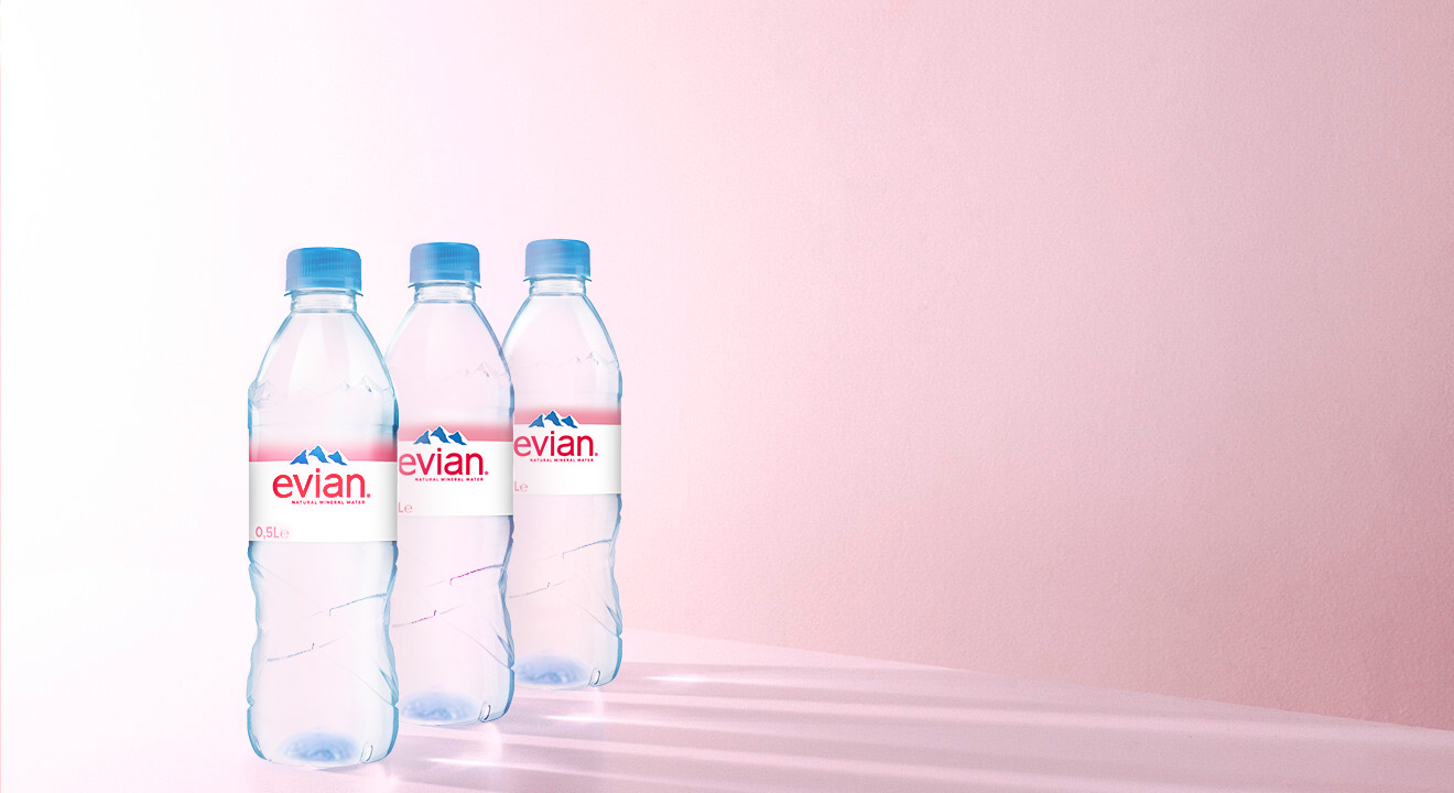 evian natürliches Mineralwasser in 1L PET-Einwegpfandflasche - Evian