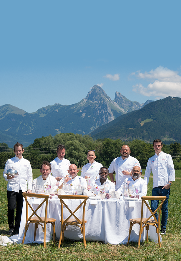 Chef Community in front of mountain panorama. Chef Community in front of mountain panorama.