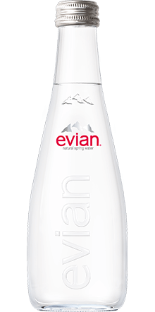 Bouteilles d'eau Evian en verre - 33 cl